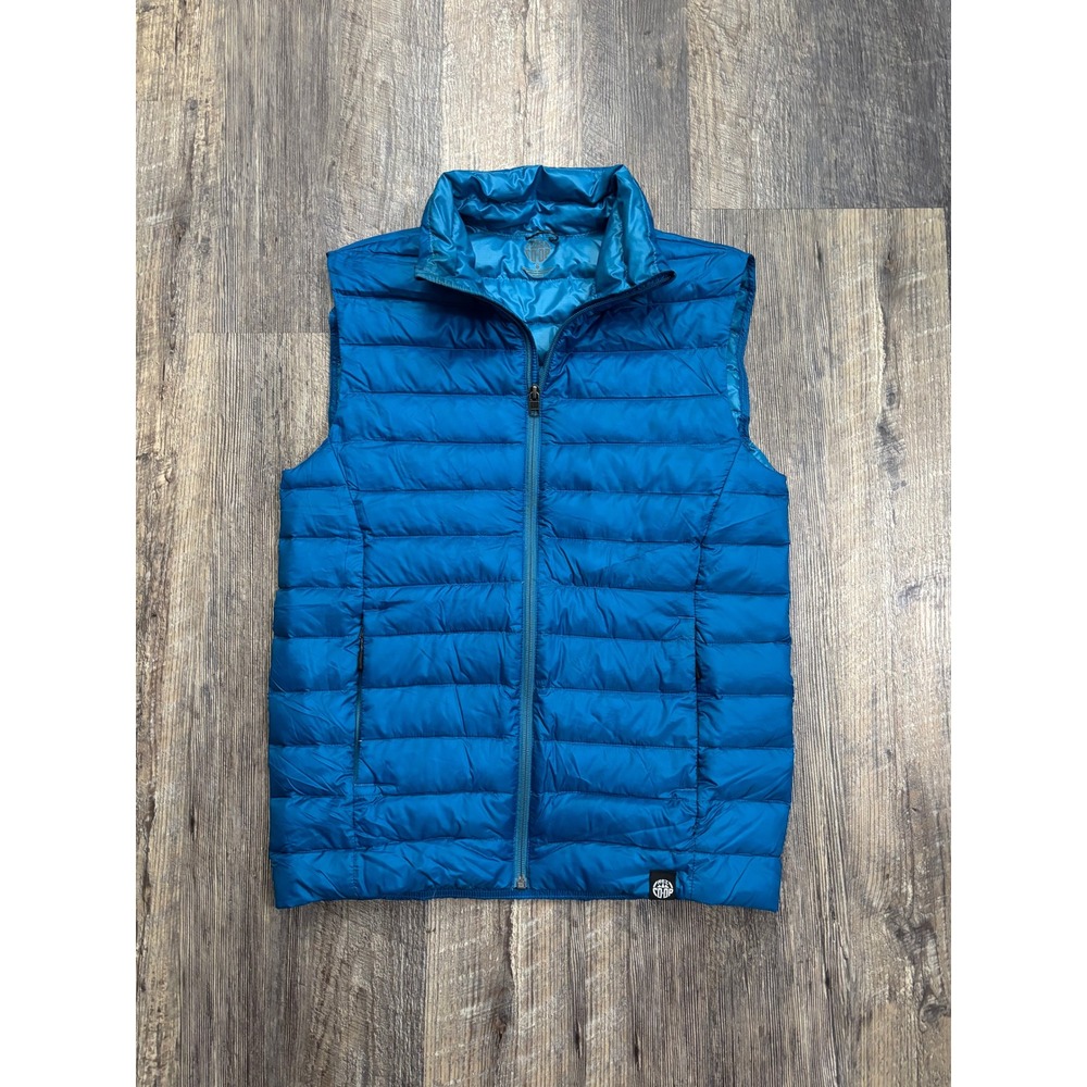 REI Co-op 650 Down Vest Mens Small Teal Blue Puffer Full Zip Lightweight Jacket